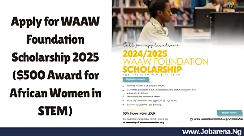Call For Applications: WAAW Foundation 2025 Scholarship for African Women in STEM  ($500 Grant and Mentorship Opportunity)