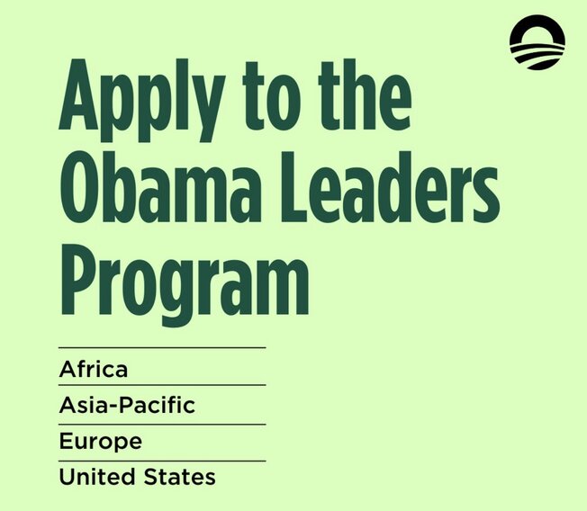 Call for Applications: Obama Foundation’s Leaders Program 2026/2027 for emerging leaders worldwide.