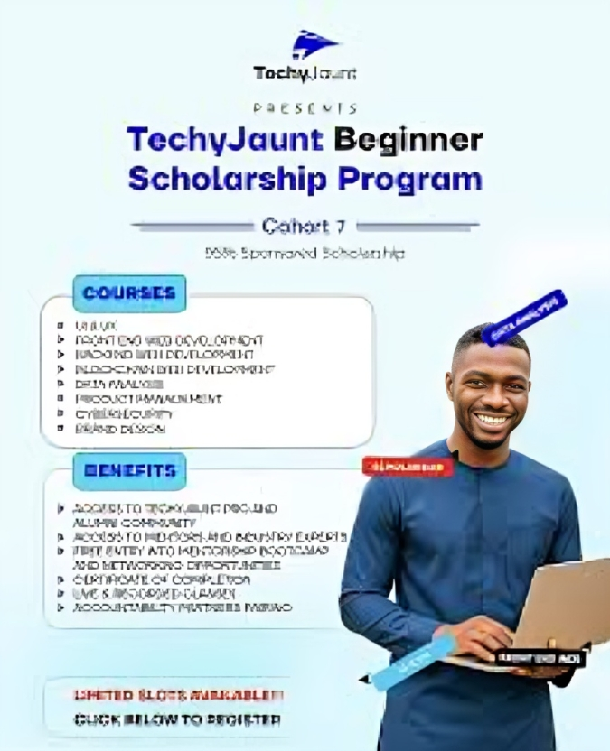 Call for Applications: TechyJaunt Beginner Scholarship Program (Cohort 7)