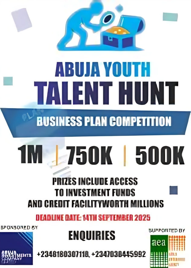 Call For Applications: Abuja Youth Talent Hunt Business Plan Competition (Up to N2.5 Million)