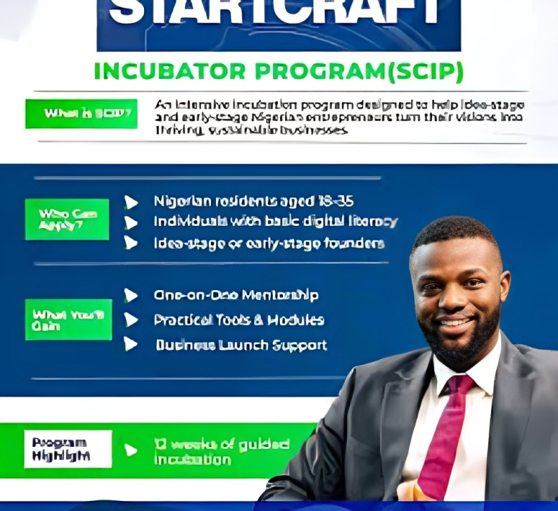 Call for Applications: StartCraft Incubator Program (SCIP) For Nigerian Entrepreneurs