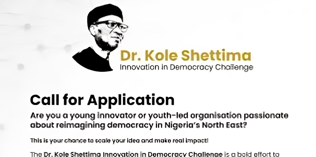 Call For Applications: Dr. Kole Shettima Innovation in Democracy Challenge ( ₦500,000 Prize)