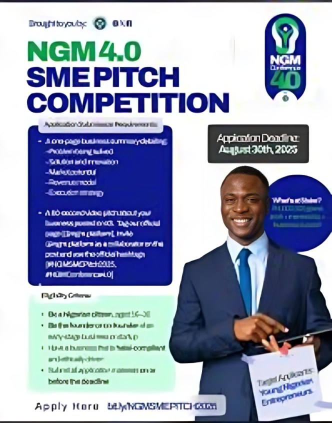 Call For Applications: SME Pitch Competition 4.0 For Nigerian Entrepreneurs ( Up to 1,000,000 prize and mentorship + business support)