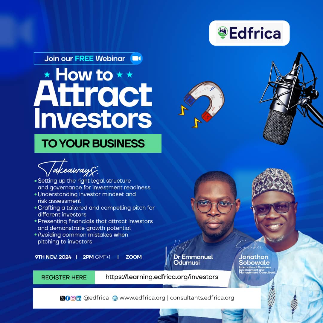 Join us for a free Webinar: How to attract Investors to your Business