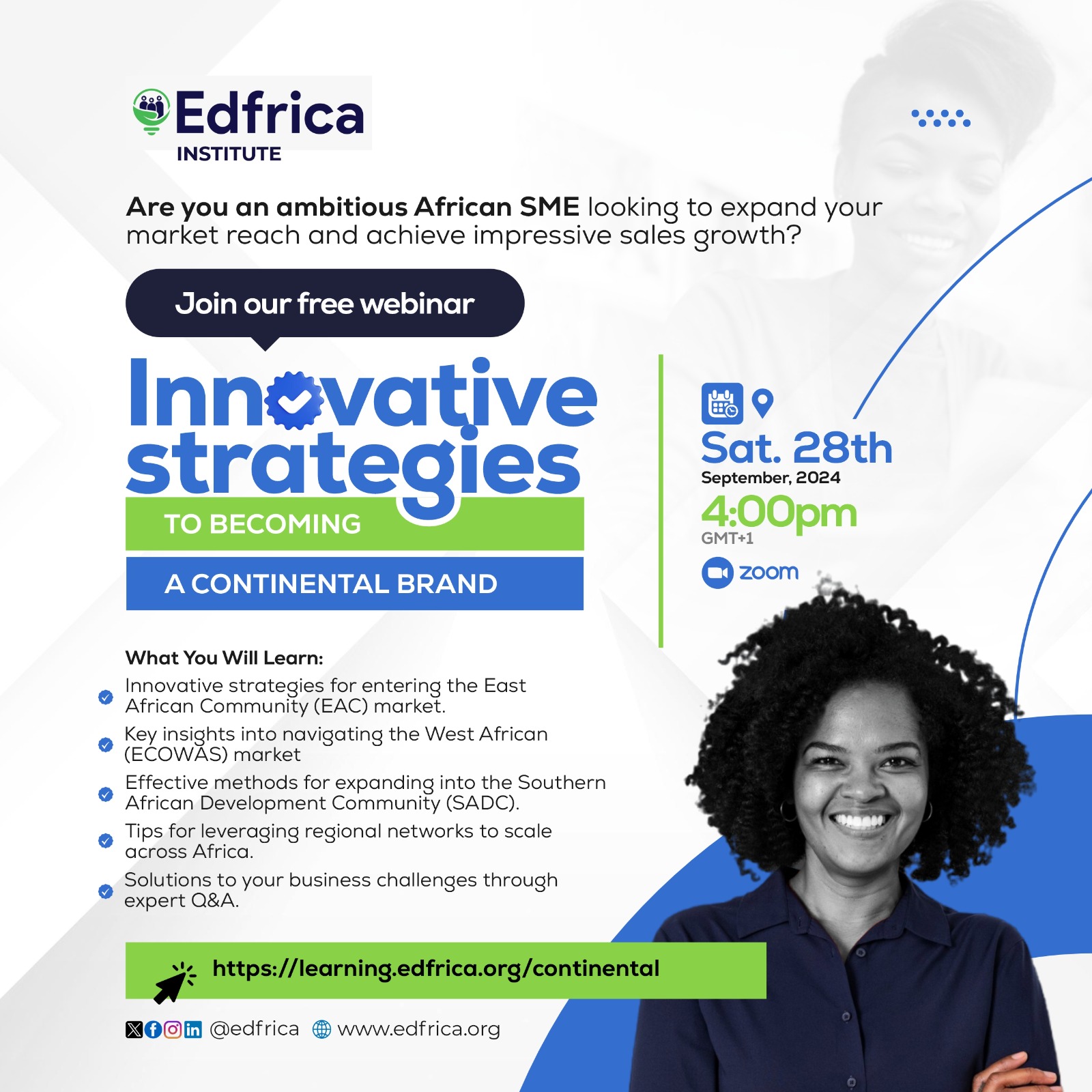 Call for Registrations: Innovative Strategies to Becoming a Continental Brand Webinar tailored for SMEs