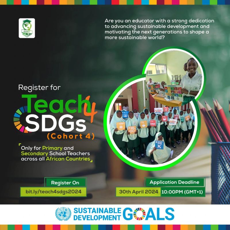 Call for Applications: Teach4SDGs Cohort 4 2024 (A 12 weeks intensive programme).
