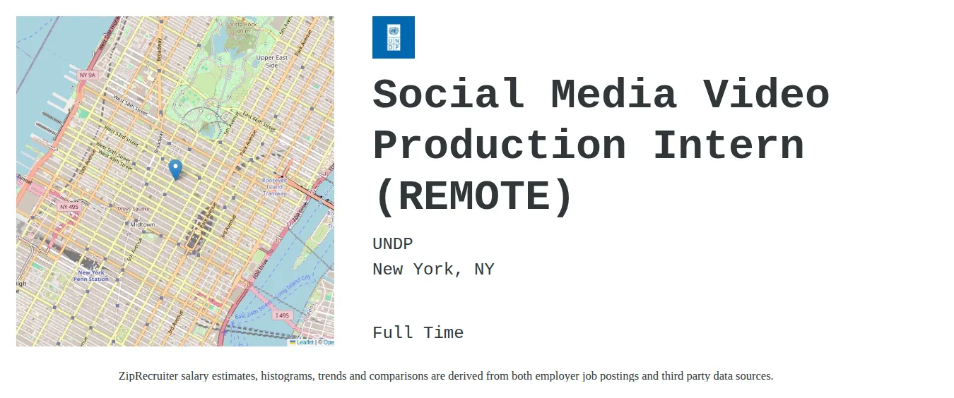 UNDP Remote Social Media Video Production Internship 2026 Opens for Young Creatives