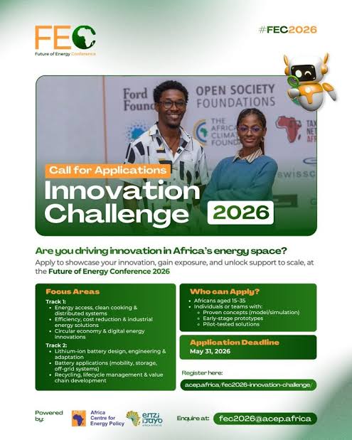 Future Energy Leaders Innovation Challenge 2026 Opens With $5,000 Equity-Free Grants for African Clean Energy Startups