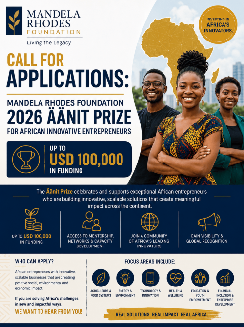 Mandela Rhodes Äänit Prize 2026: Up to $100,000 Funding for African Impact Entrepreneurs